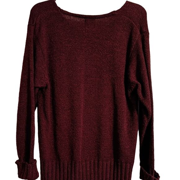 EUC Dark Red V-Neck Sweater - Picture 2 of 5